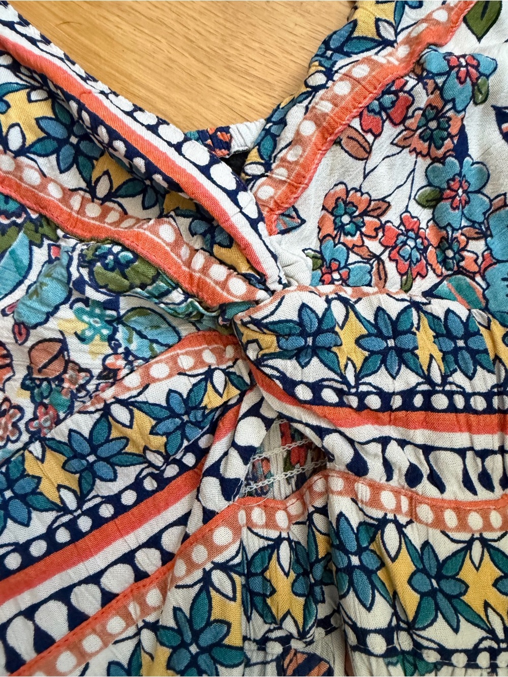 Angie Floral Maxi Dress in Orange, Teal & White - Picture 2 of 3